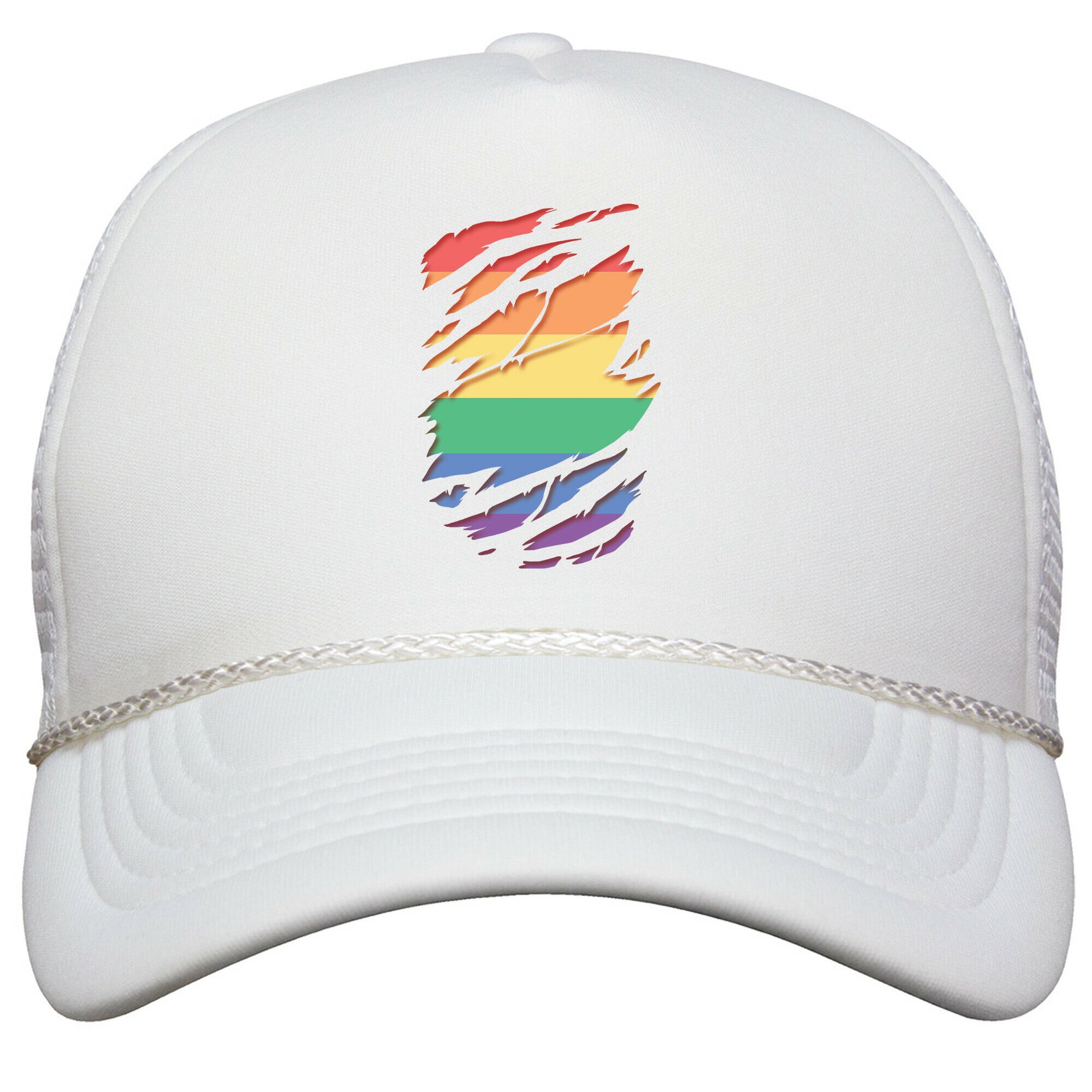 Ripped Shirt: Gay Pride Snapback Trucker Hat